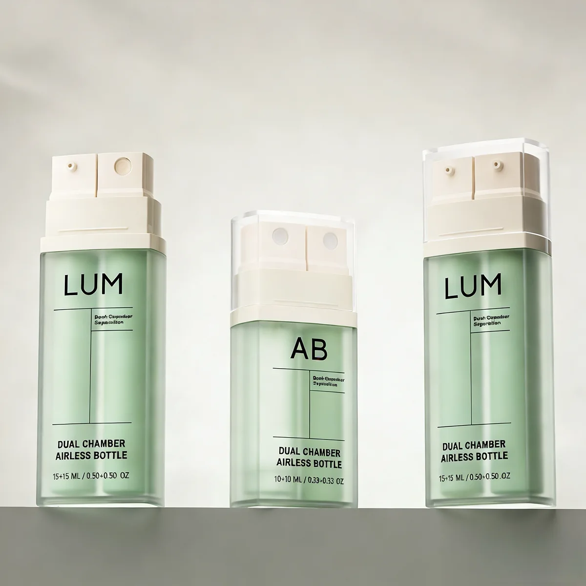 10ml+10ml and 15ml+15ml double tube bottle design for travel sets