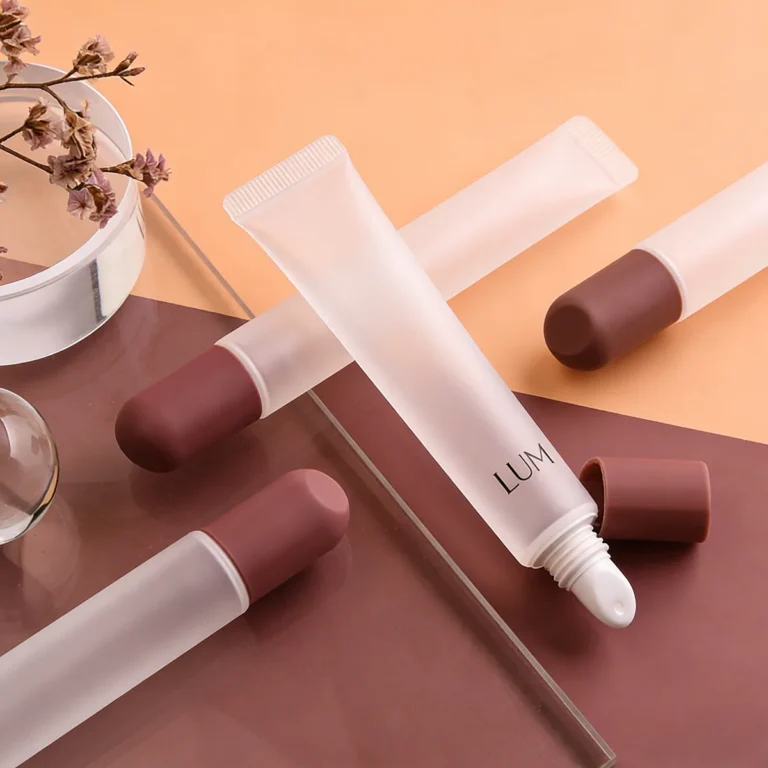 Custom cosmetic tube manufacturer producing 16mm PE tubes for professional skincare packing and lip gels.