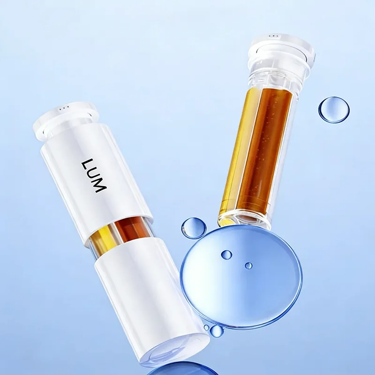 Custom 3-in-1 ABS airless bottle system combining three 10ml chambers for skincare routines