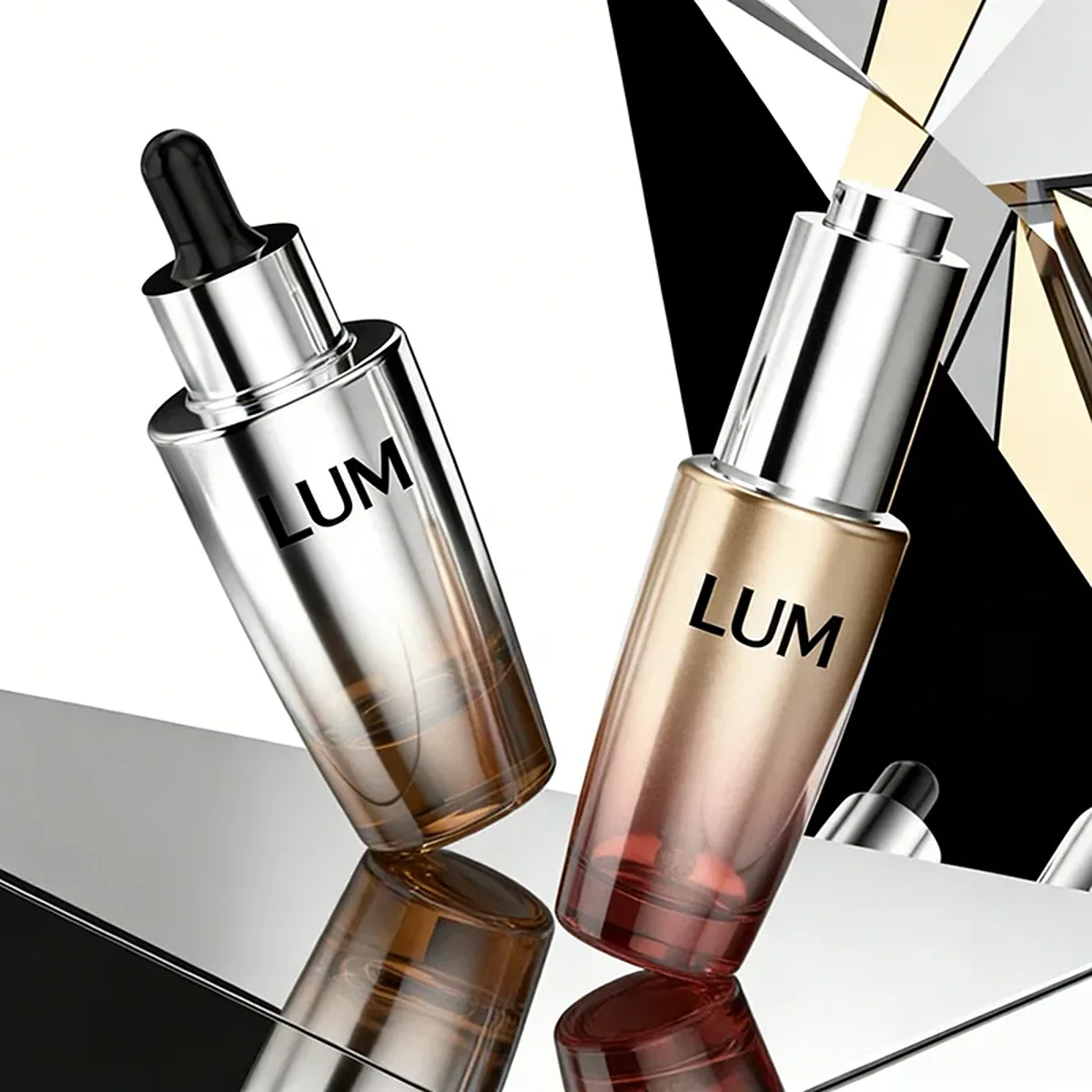 Close-up of the interchangeable dropper caps, featuring a precise push-button and classic bulb for zero leakage.