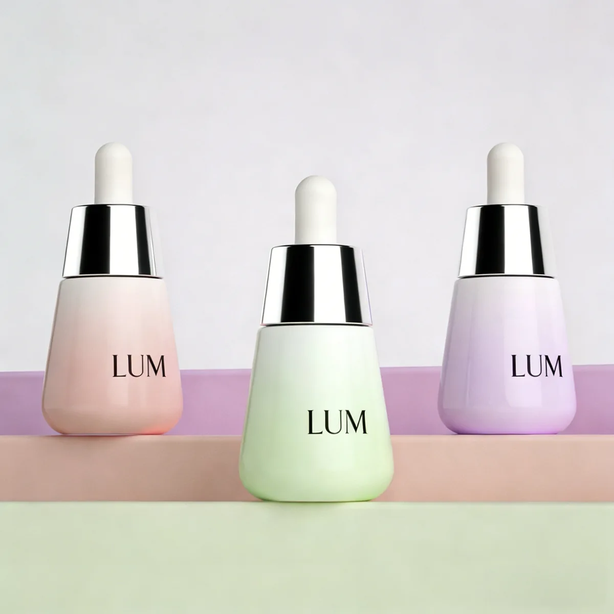 Thick-molded glass base showcasing exquisite ombre spray painting and a highly tactile, soft-focus matte look.