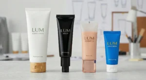 Assortment of cosmetic soft tubes showing different finishes and caps.