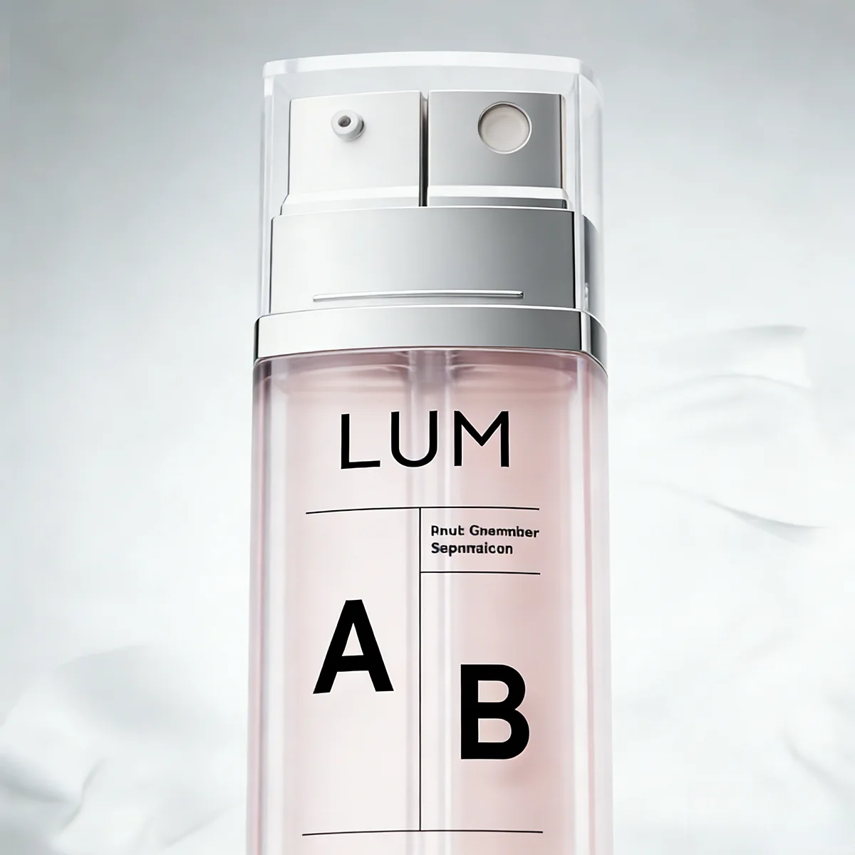 Dual chamber airless bottle 2x15ml packaging for day and night cream
