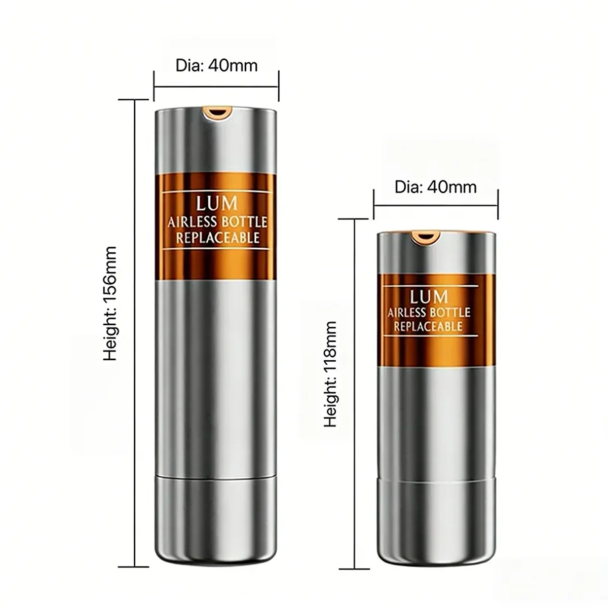 30ml and 50ml vacuum pump containers optimally engineered for organic serums, daily moisturizers, and clean beauty lines.