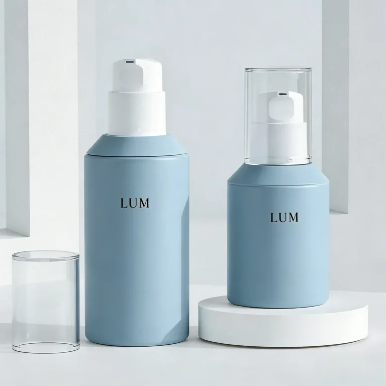 Custom slanted shoulder glass lotion bottle for premium skincare packaging