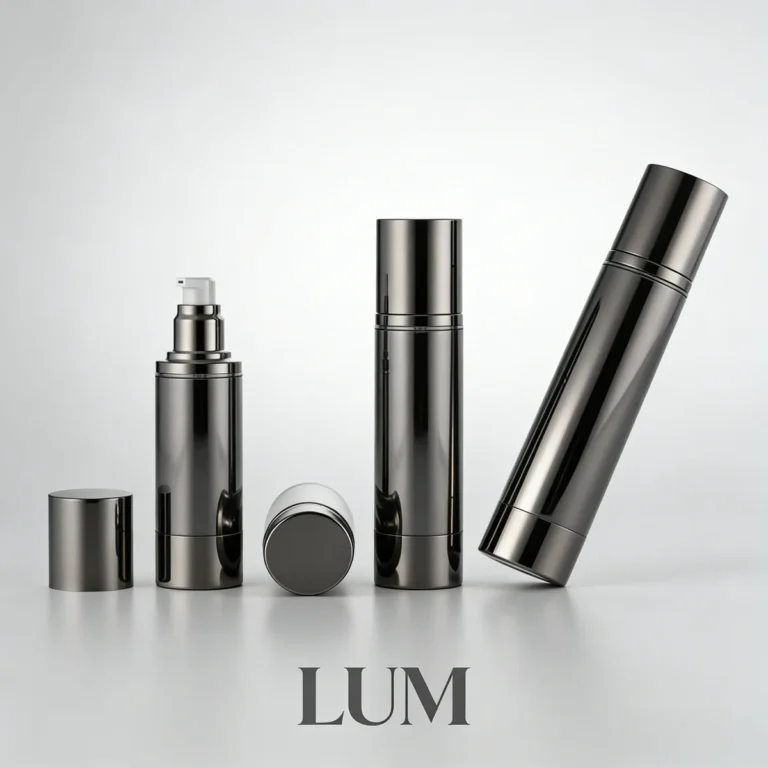 Substantial 80ml to 120ml metallic containers optimally dimensioned for premium sunscreens and active body serums.