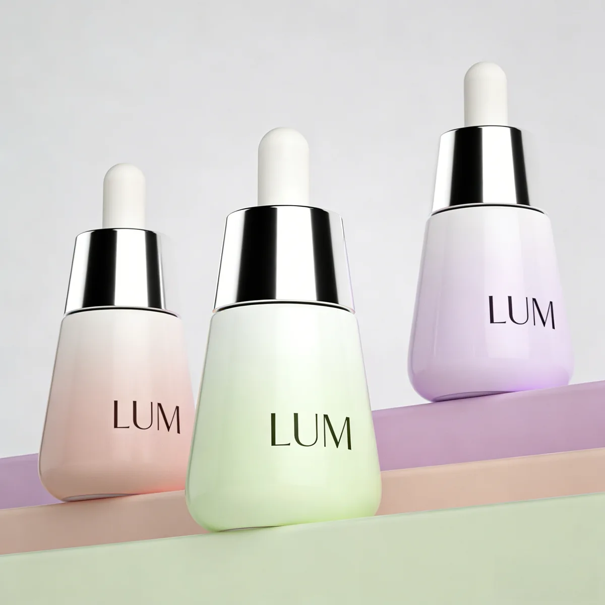 30ml A-line glass cosmetic containers with a stable wide base, perfectly suited for brightening facial serums.