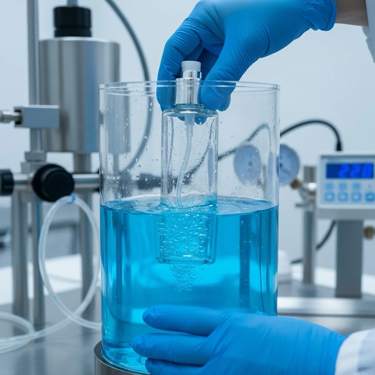 Lumlun laboratory performing vacuum leakage and oven compatibility testing for cosmetic packaging