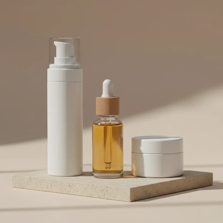 Cosmetic packaging types comparison including airless bottles dropper bottles and cream jars