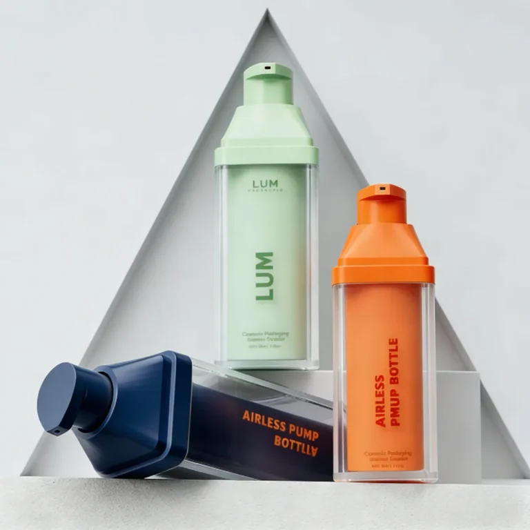 Bespoke color square airless bottle with precision airless pump dispenser for professional skincare packaging customization.