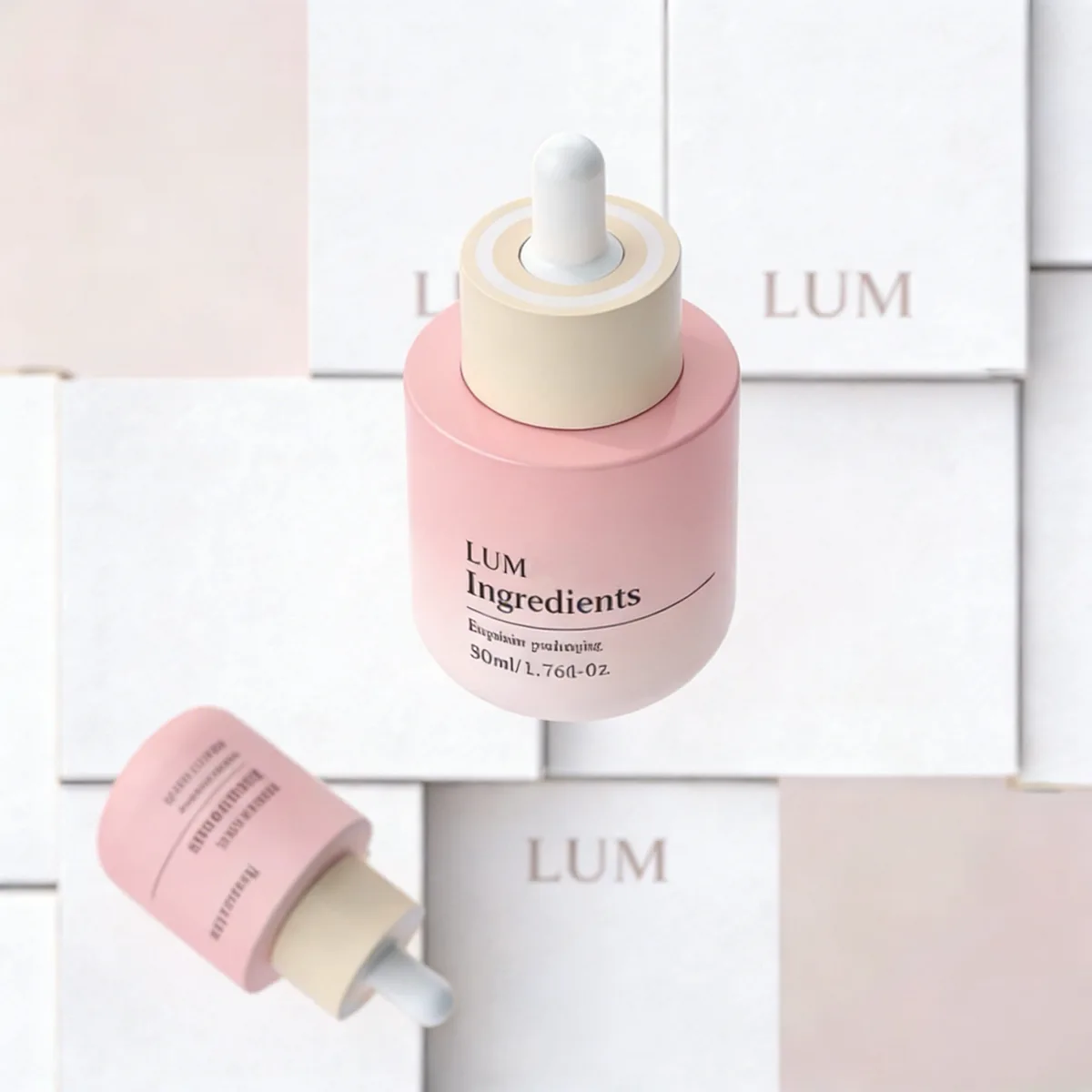 Premium painted glass dropper bottle demonstrating sleek cylindrical silhouette and professional silk-screen printing.