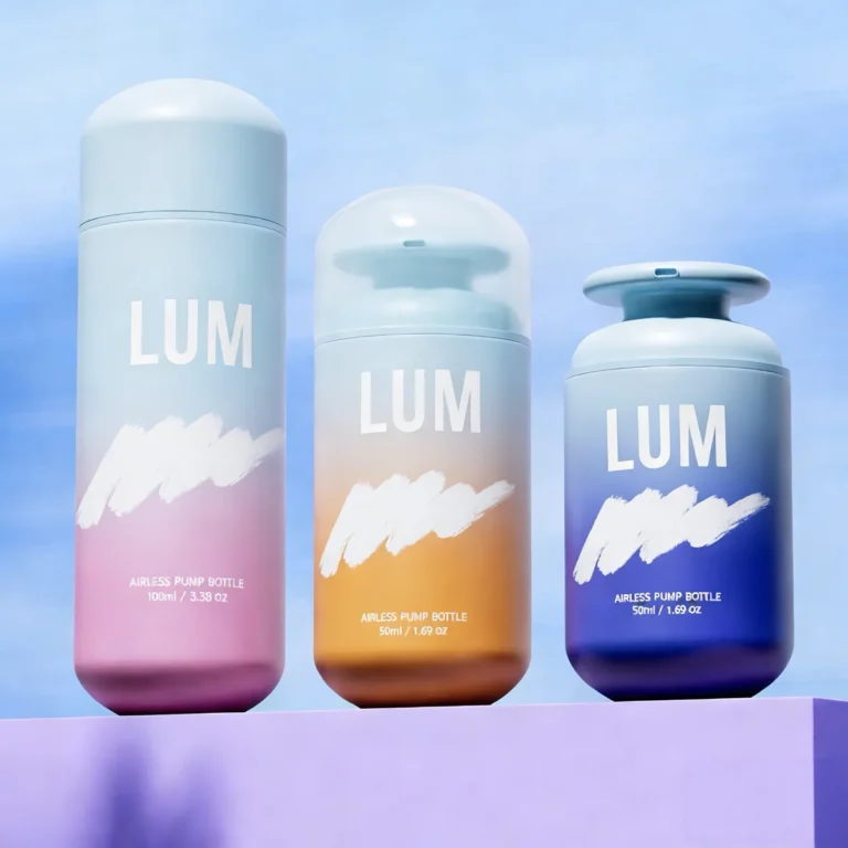 Custom airless bottle manufacturer offering professional skincare packaging with bespoke color coating.