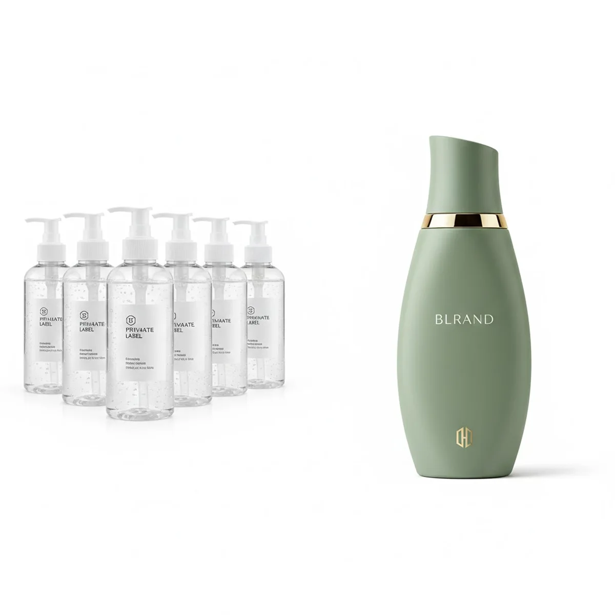 Difference between private label stock bottles and custom cosmetic packaging design