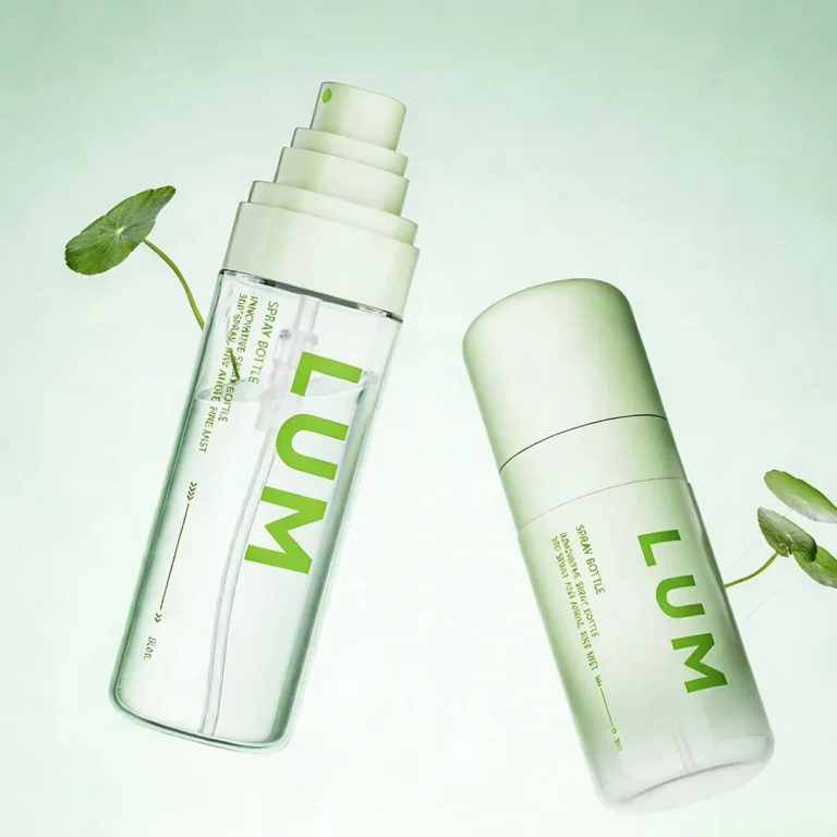 Fine mist spray bottle packaging designed for facial toner and hydrating mist application.