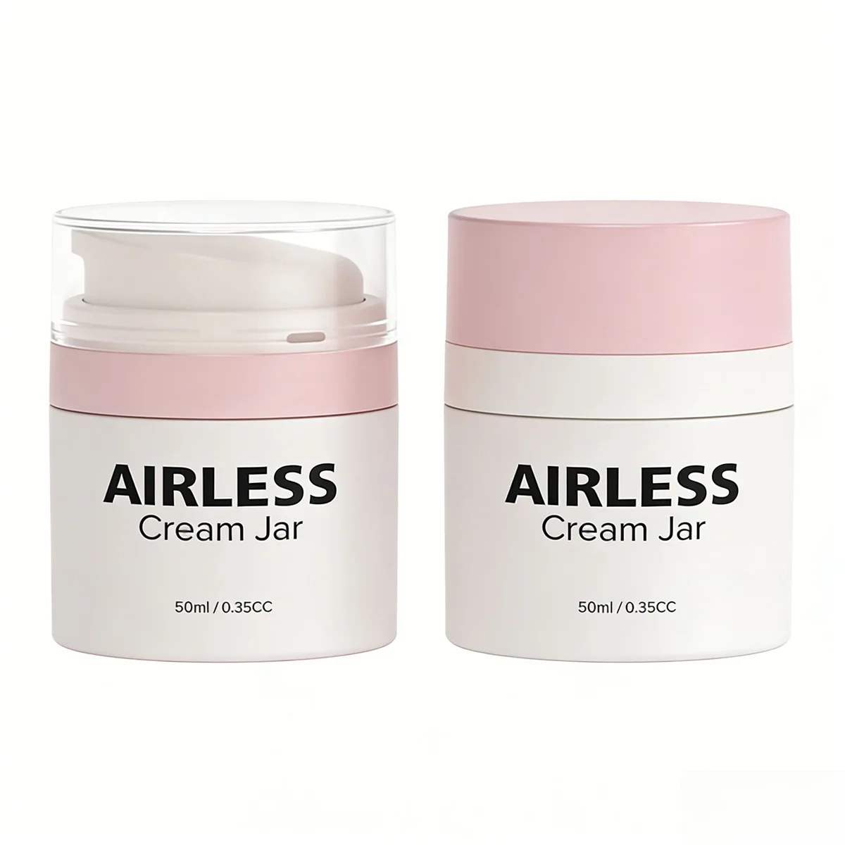 A lineup of colorful and uniquely decorated airless bottles showcasing customization options.