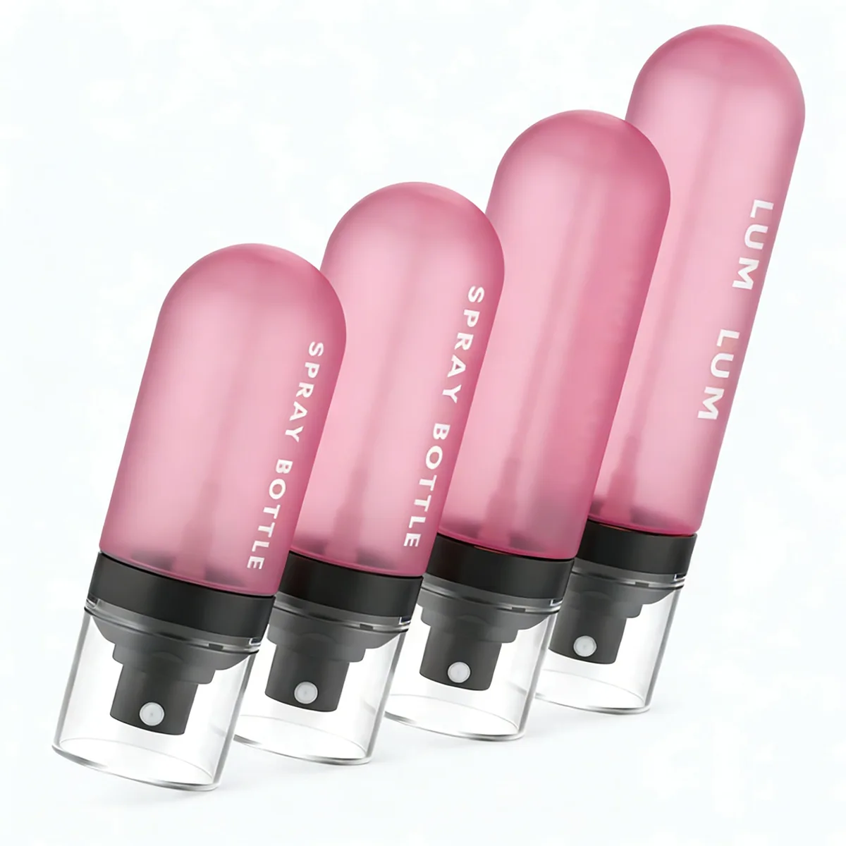 Complete 60ml to 120ml ergonomic bottle series optimally dimensioned for facial toners and hydrating mists.