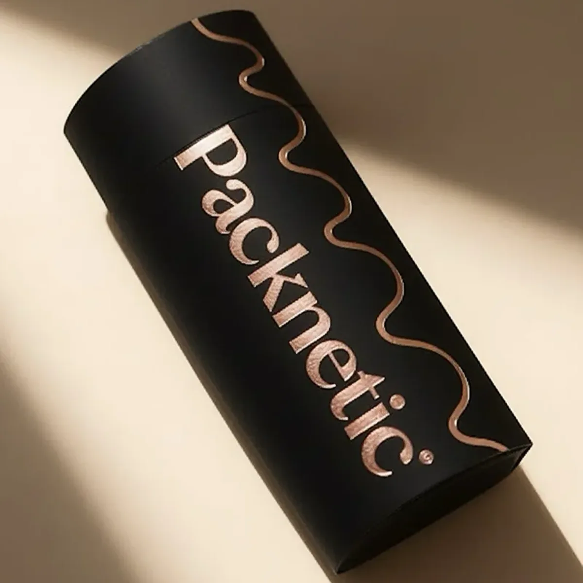 Luxury metallic gold hot stamping foil effect on cosmetic boxes and spray bottle collars