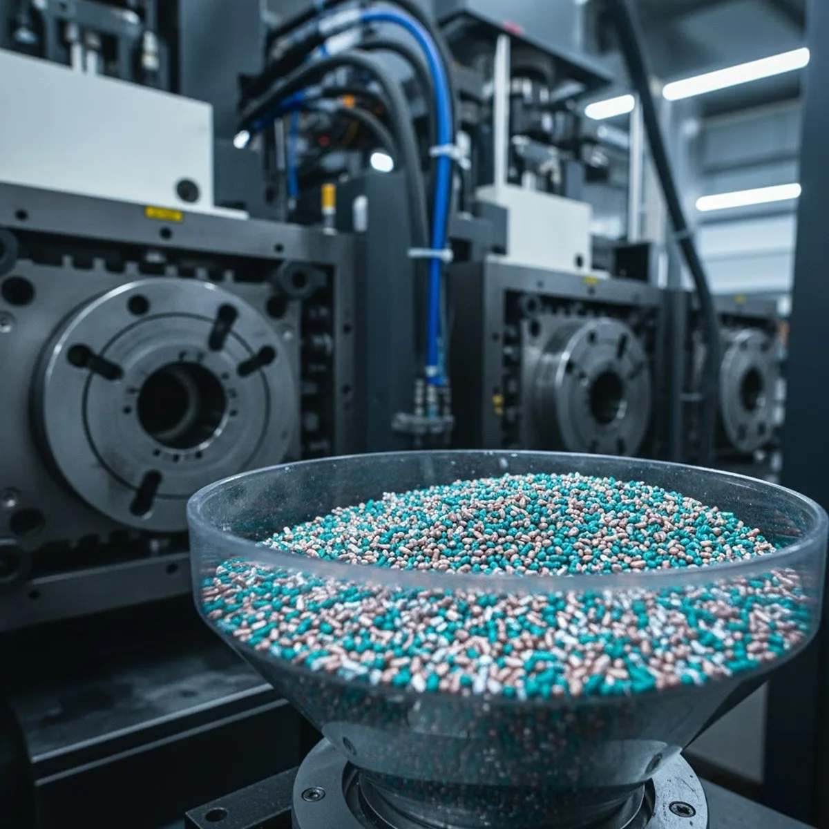 Injection molding machine setup process explaining high MOQ in cosmetic packaging