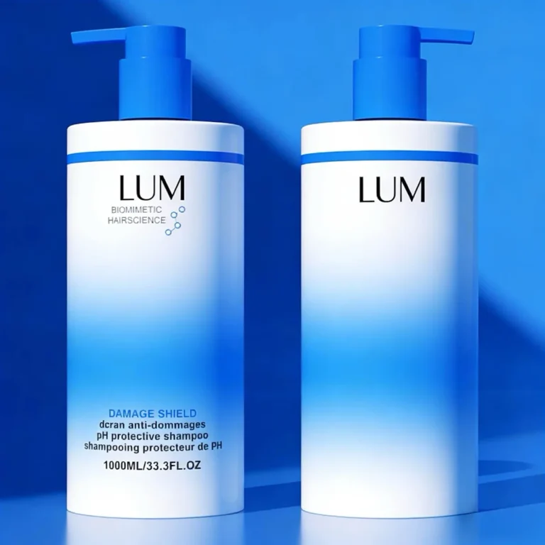 Large capacity shampoo pump bottle in bathroom setting, ideal for family size products