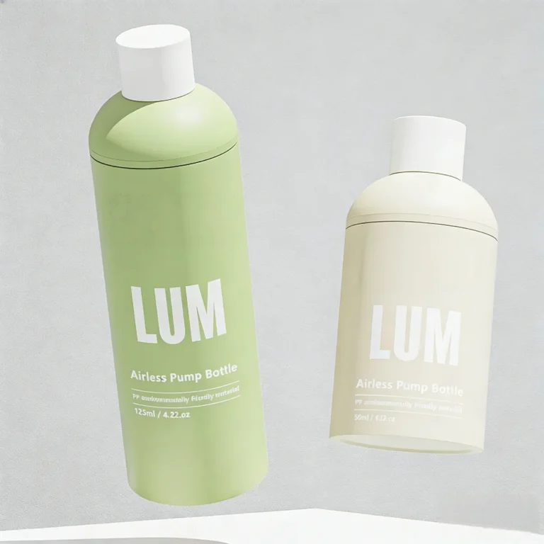 Precision lotion pump dispenser on airless bottle 125ml for high-end cosmetic packing brand refinement.