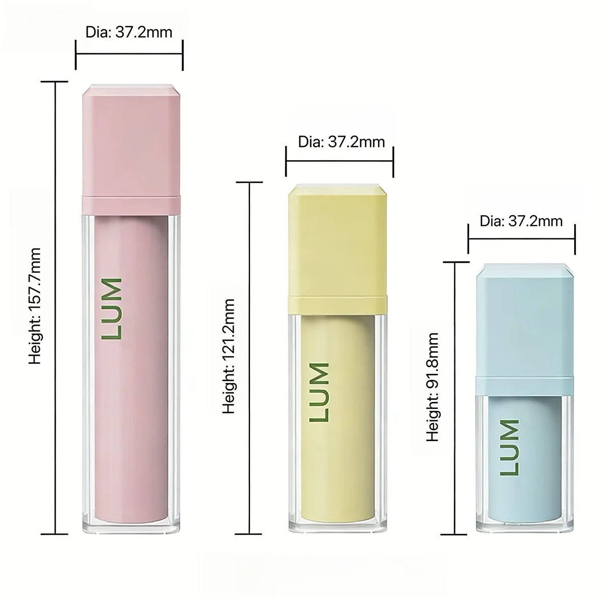 Luxury square double-wall airless bottle featuring crystal clear outer wall design for premium skincare packaging.