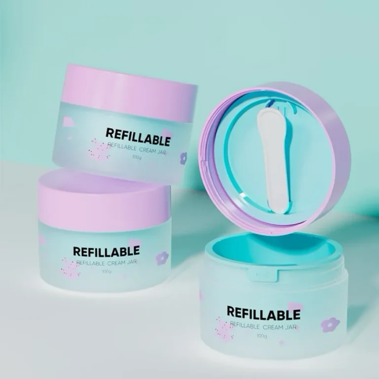 Luxury refillable cream jar packaging with replaceable inner pod
