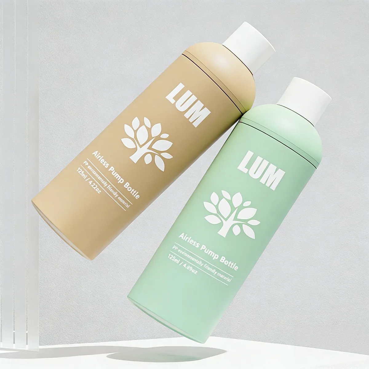 Sustainable PP airless bottle with matte texture finish for eco-friendly skincare packing formulations.