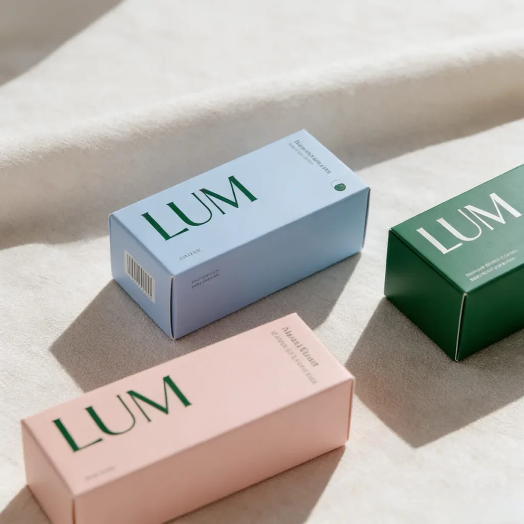 LumLun double insert tuck paper box for custom skincare packaging