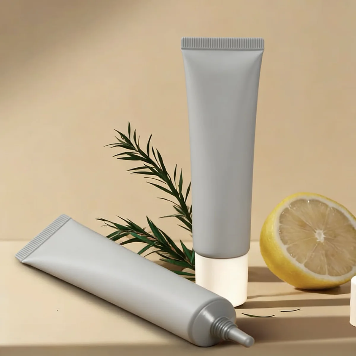 Customizable cosmetic squeeze tube demonstrating smooth tactile finish and high-quality silk-screen printing options.