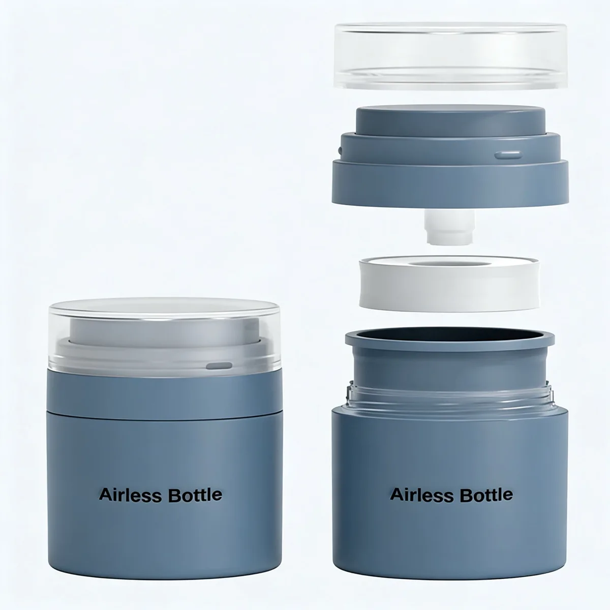 Premium 50ml PET and ABS containers optimally dimensioned for thick anti-aging balms and high-viscosity sleeping masks.