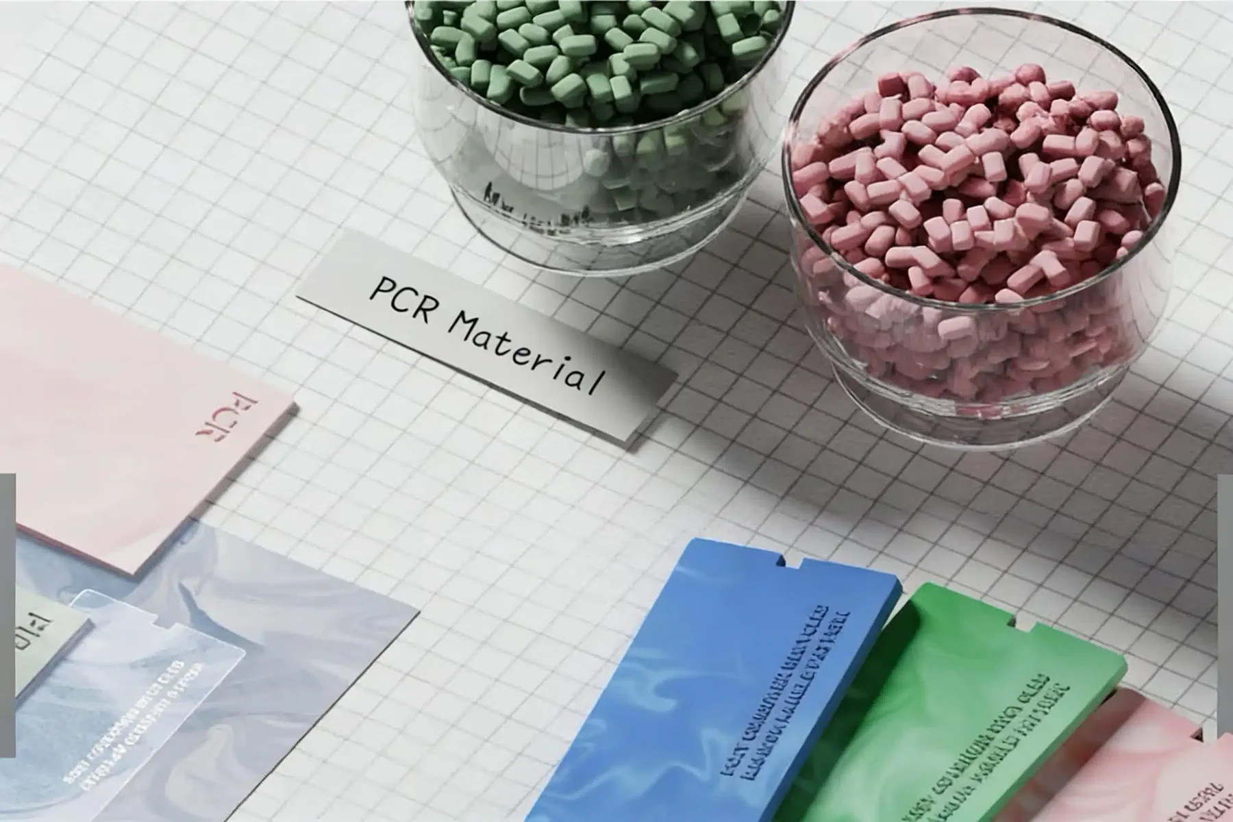 Eco-friendly PCR recycled plastic lotion bottles and cream jars for sustainable skincare packaging