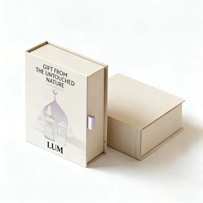 Private label luxury gift box design offering custom foil stamping and texture options for brand differentiation.