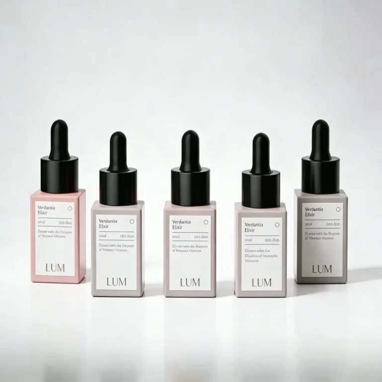 Private label square glass dropper bottle with custom printing area for brand identity cosmetic packing.