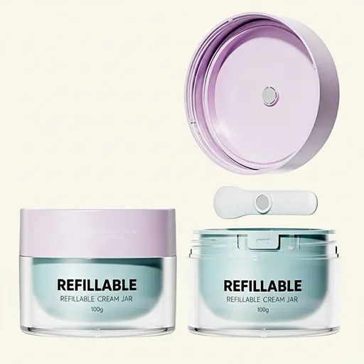 Premium refillable pp cream jars with double-wall design for sustainable skincare packaging.