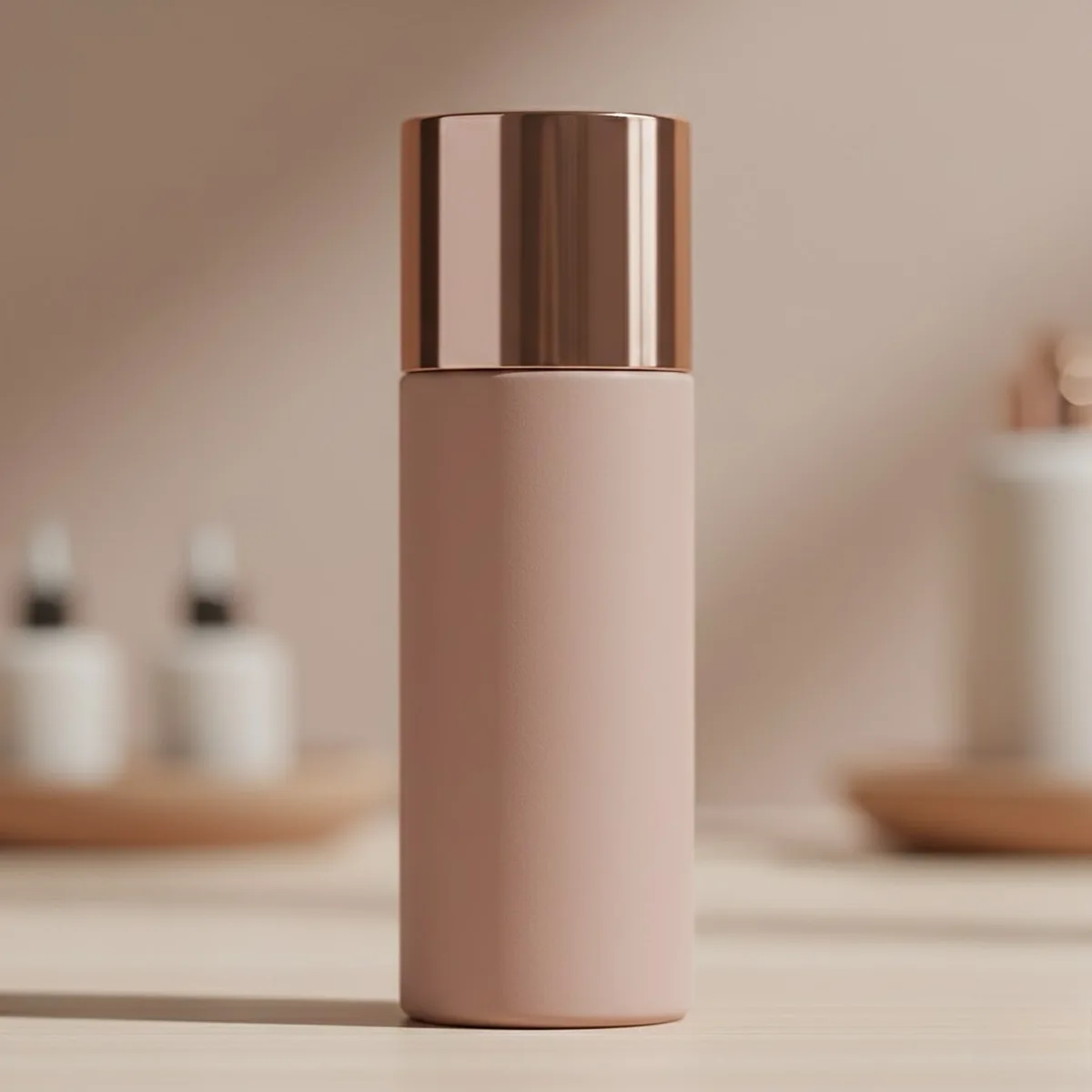 Soft touch coating matte finish on skincare bottle vs glossy plastic texture