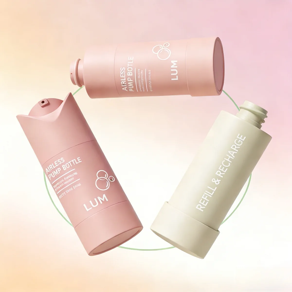 A hand dispensing serum from an airless bottle, demonstrating its clean and precise functionality.