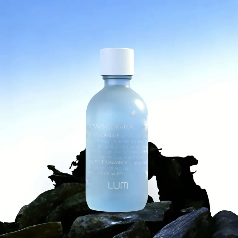 Aesthetic 100ml glass toner bottle featuring frosted blue finish for professional skincare packing and clean beauty brands.