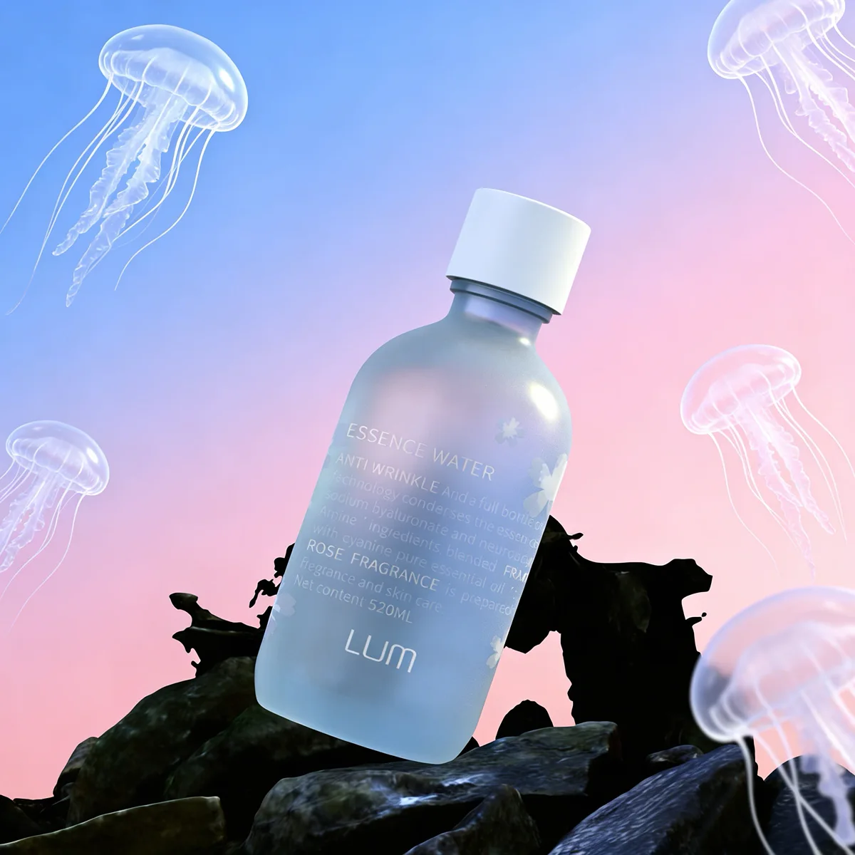 Heavy-weight 100ml premium glass container optimally dimensioned for hydrating facial toners and clean beauty formulas.