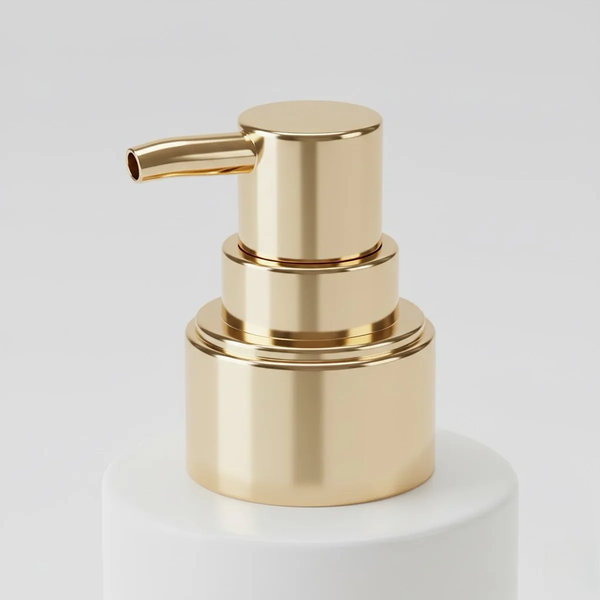 Vacuum metallization process on plastic cosmetic pump and cap for luxury finish