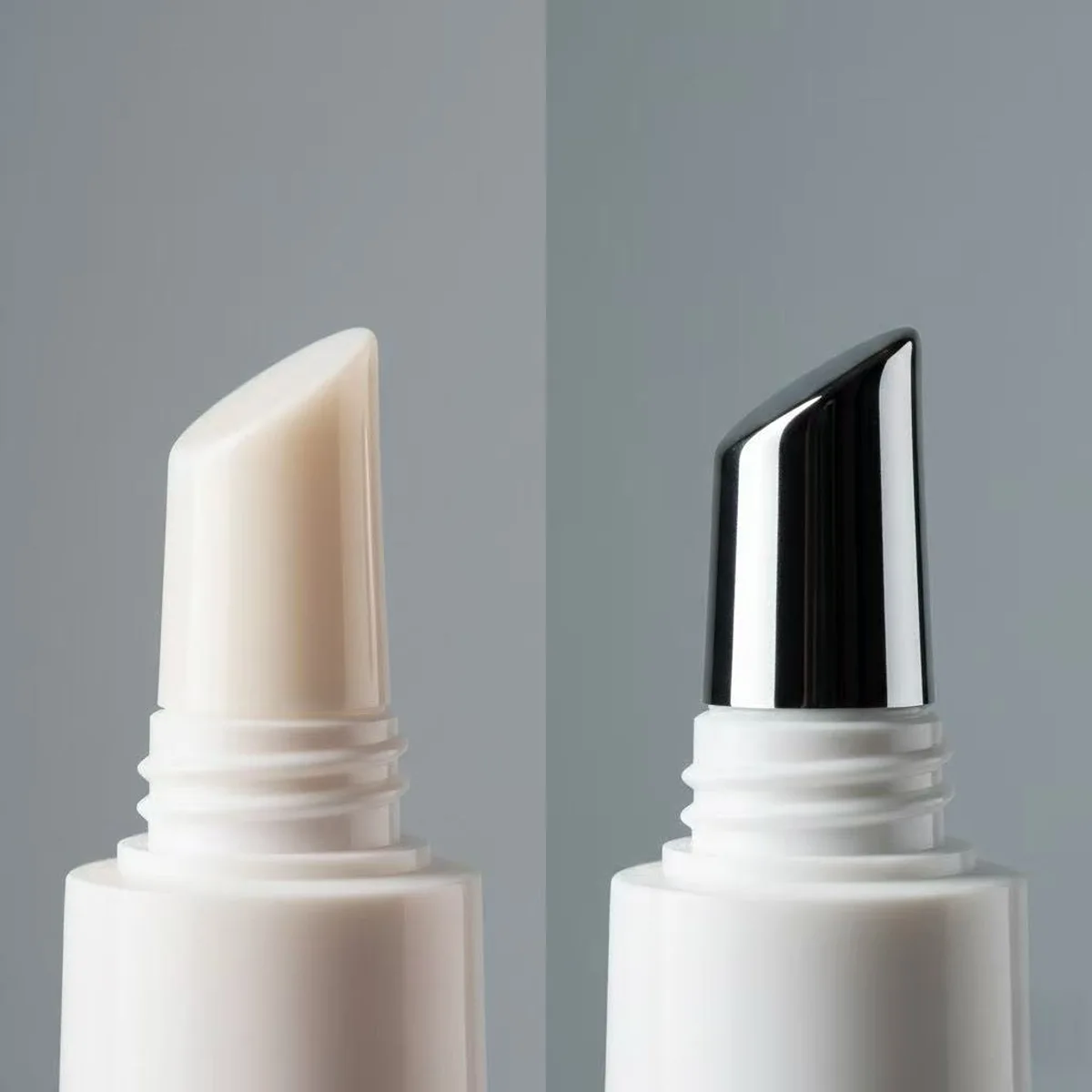 Comparison of cooling ceramic applicator vs zinc alloy metal tip for luxury lip care packaging