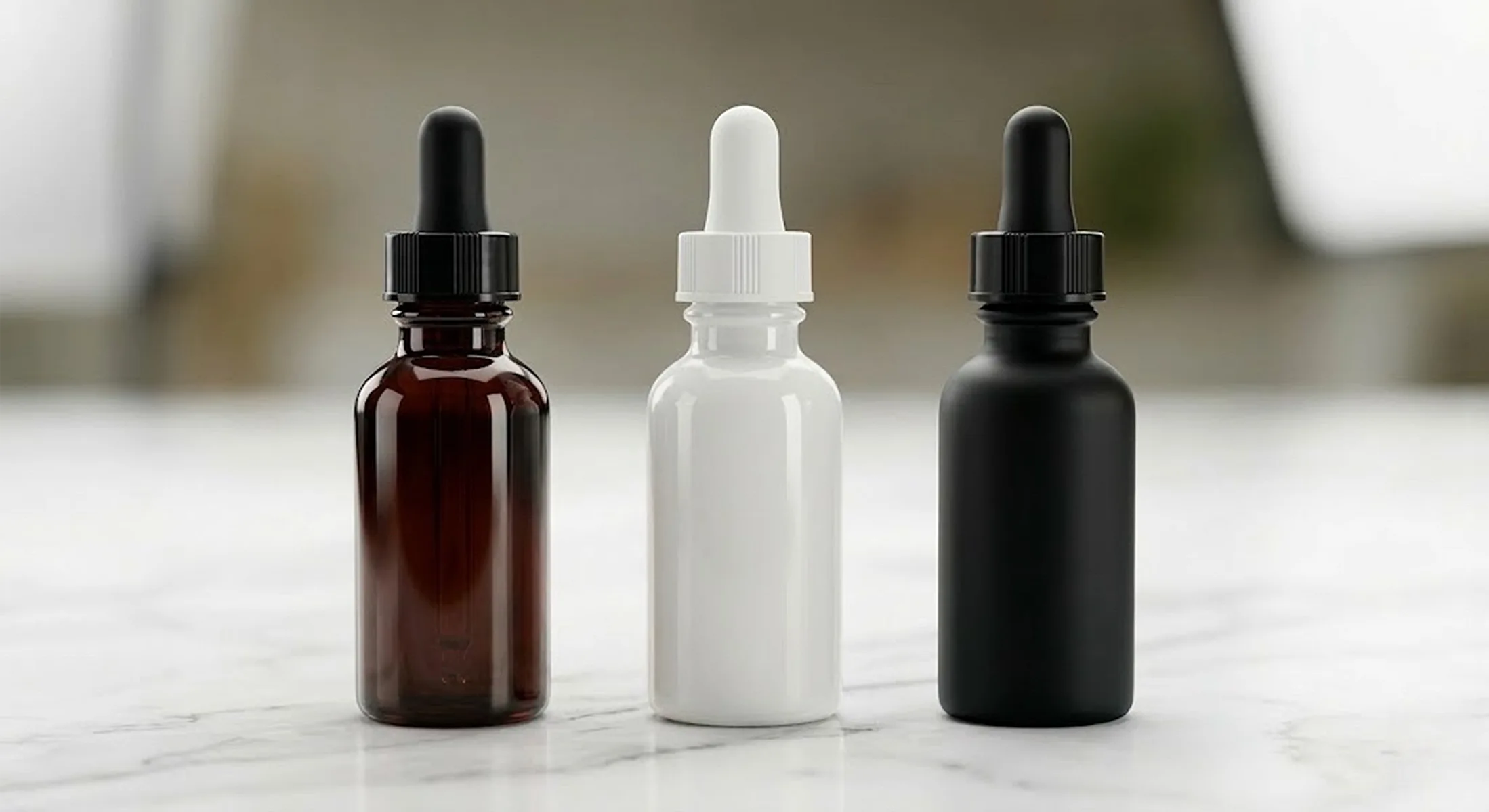 Amber vs opal vs coated glass dropper bottles for UV protection