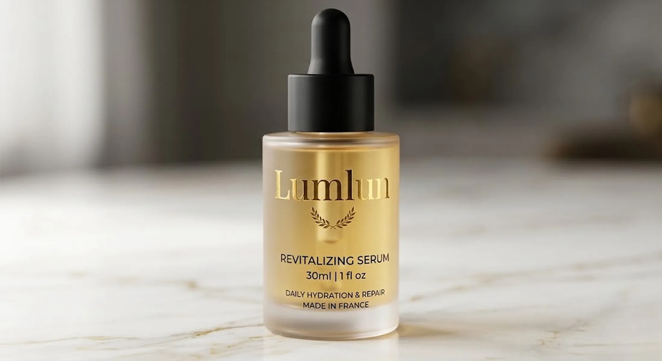 Frosted finish and hot stamping on custom glass dropper bottles