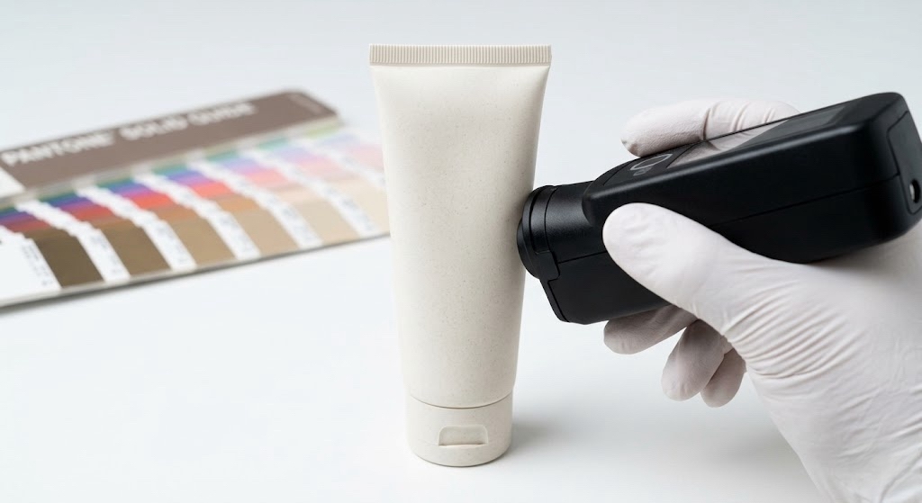 30%-50% PCR cosmetic tube color calibration and material brittleness test at Lumlun lab