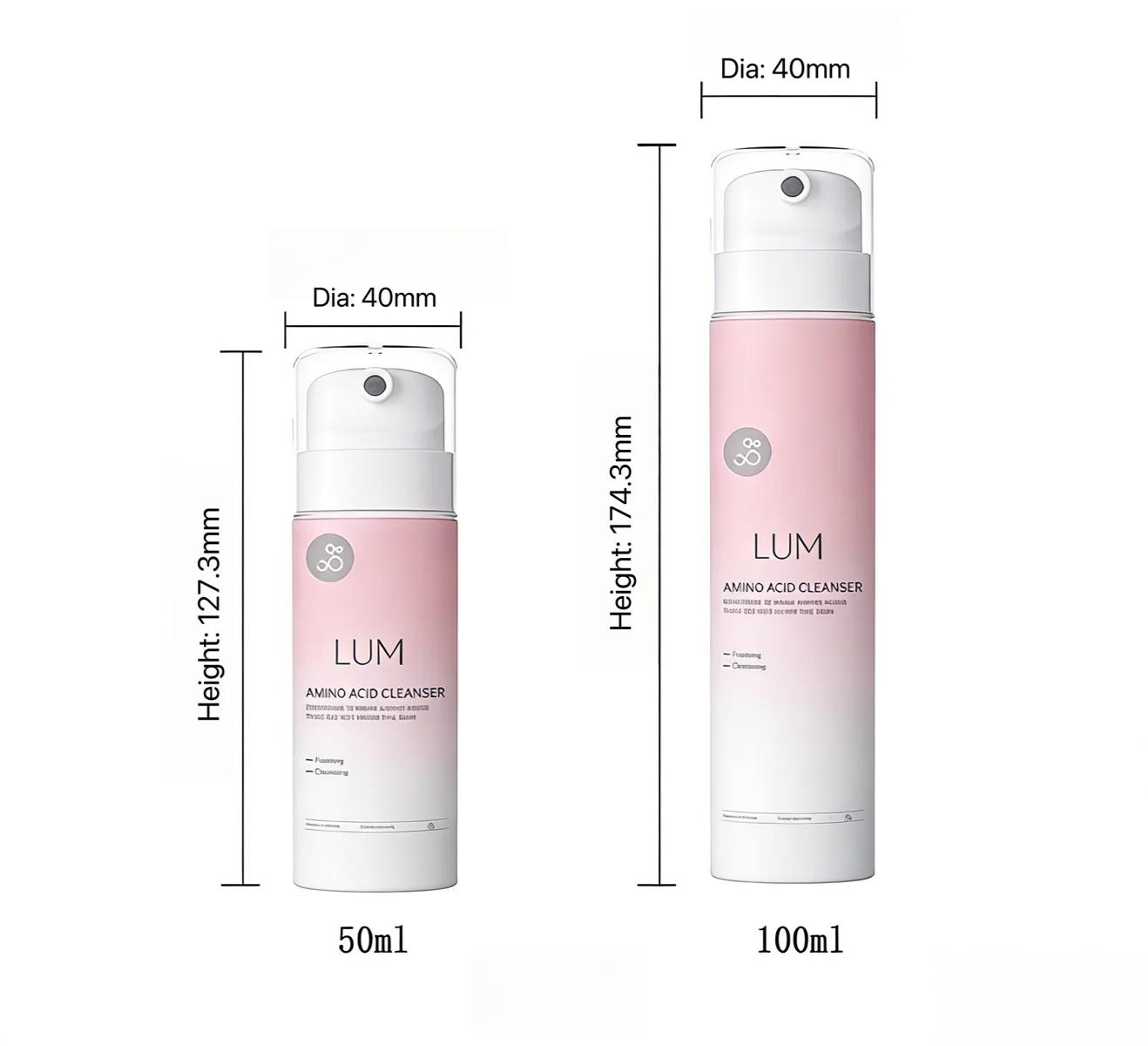 High-quality PP bottle structure showcasing an elegant soft-touch matte finish and precise silk-screen text printing.