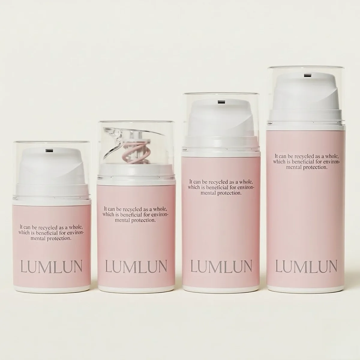 Eco-friendly mono-material PP airless pump bottles by LumLun