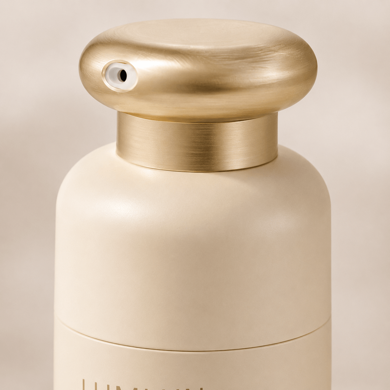ABS airless pump bottle 20ml close-up matte cream body brushed gold disc actuator with side nozzle serum packaging OEM