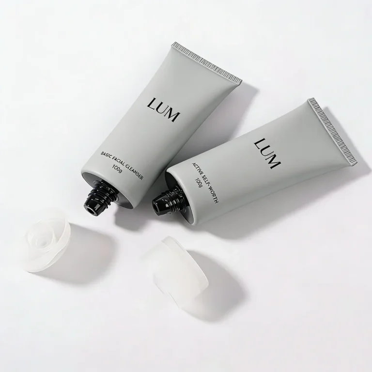 PE cosmetic squeeze tubes with flip cap closure for facial cleanser — 100g custom OEM skincare packaging