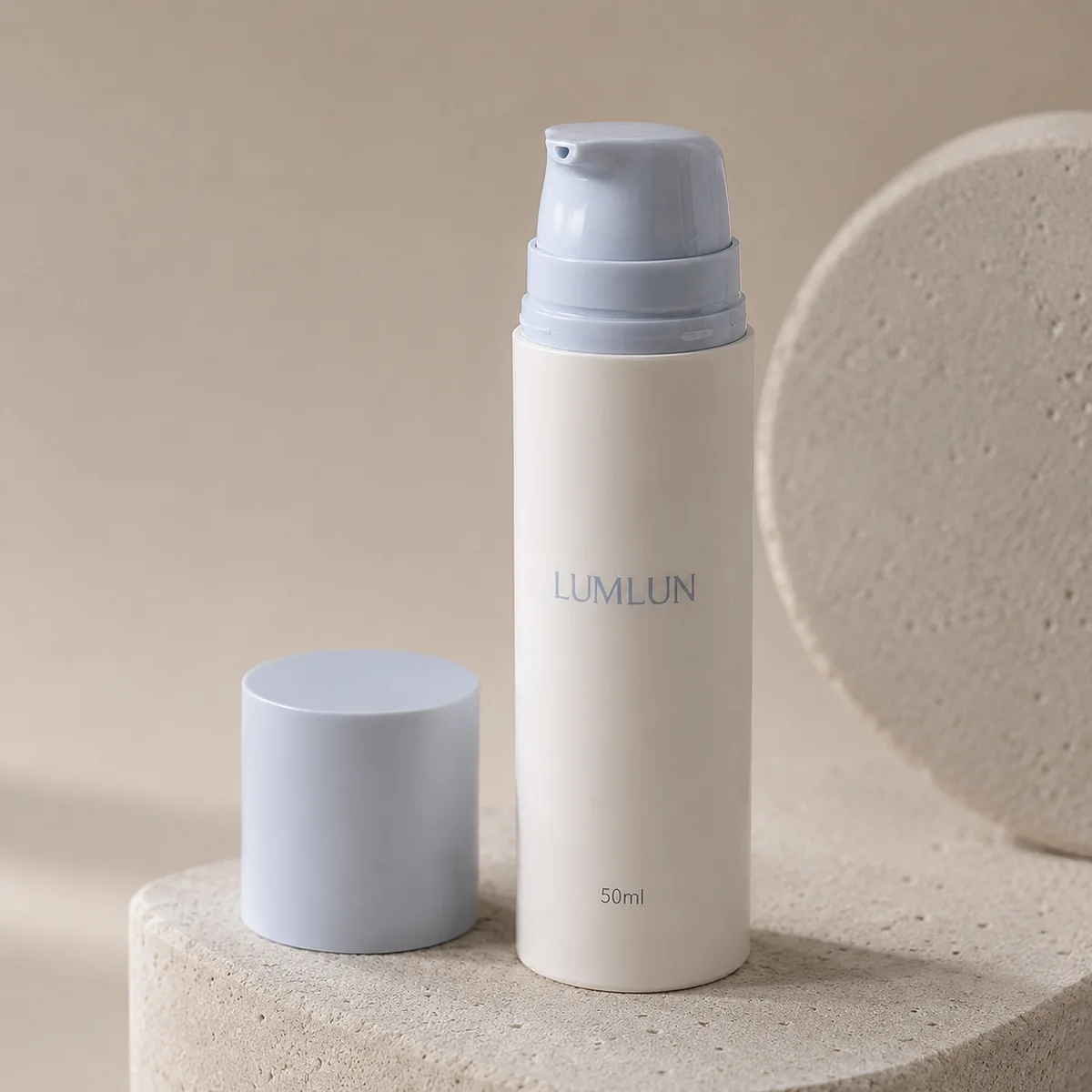 50ml PETG airless pump bottle screw cap open OEM custom skincare