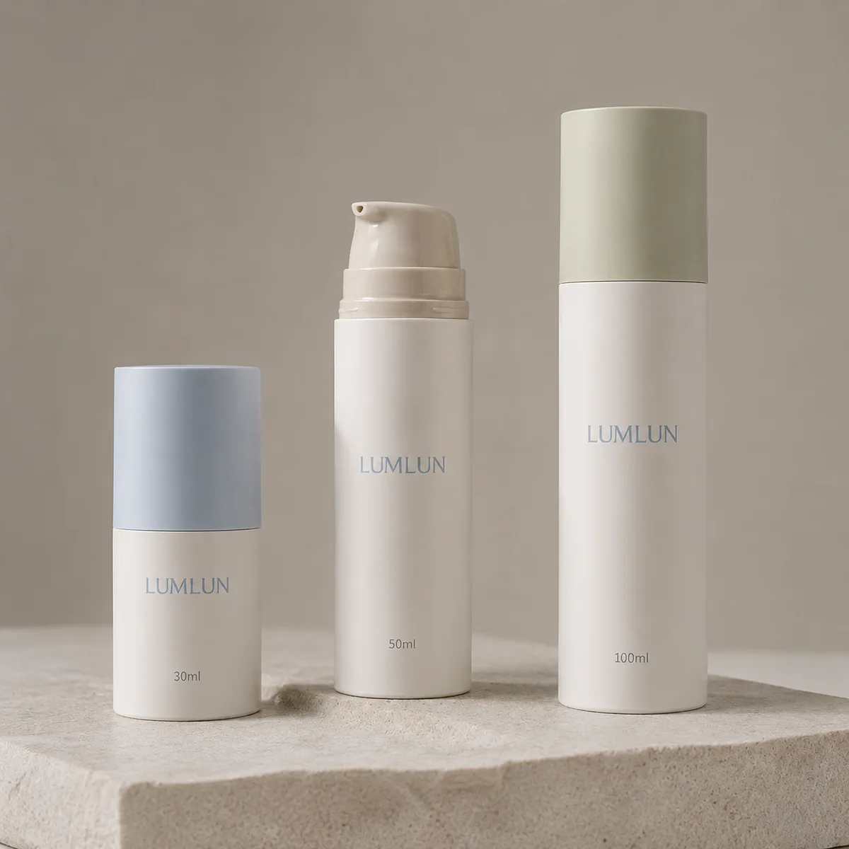PETG PP airless pump bottle 30ml 50ml 100ml full range OEM skincare packaging