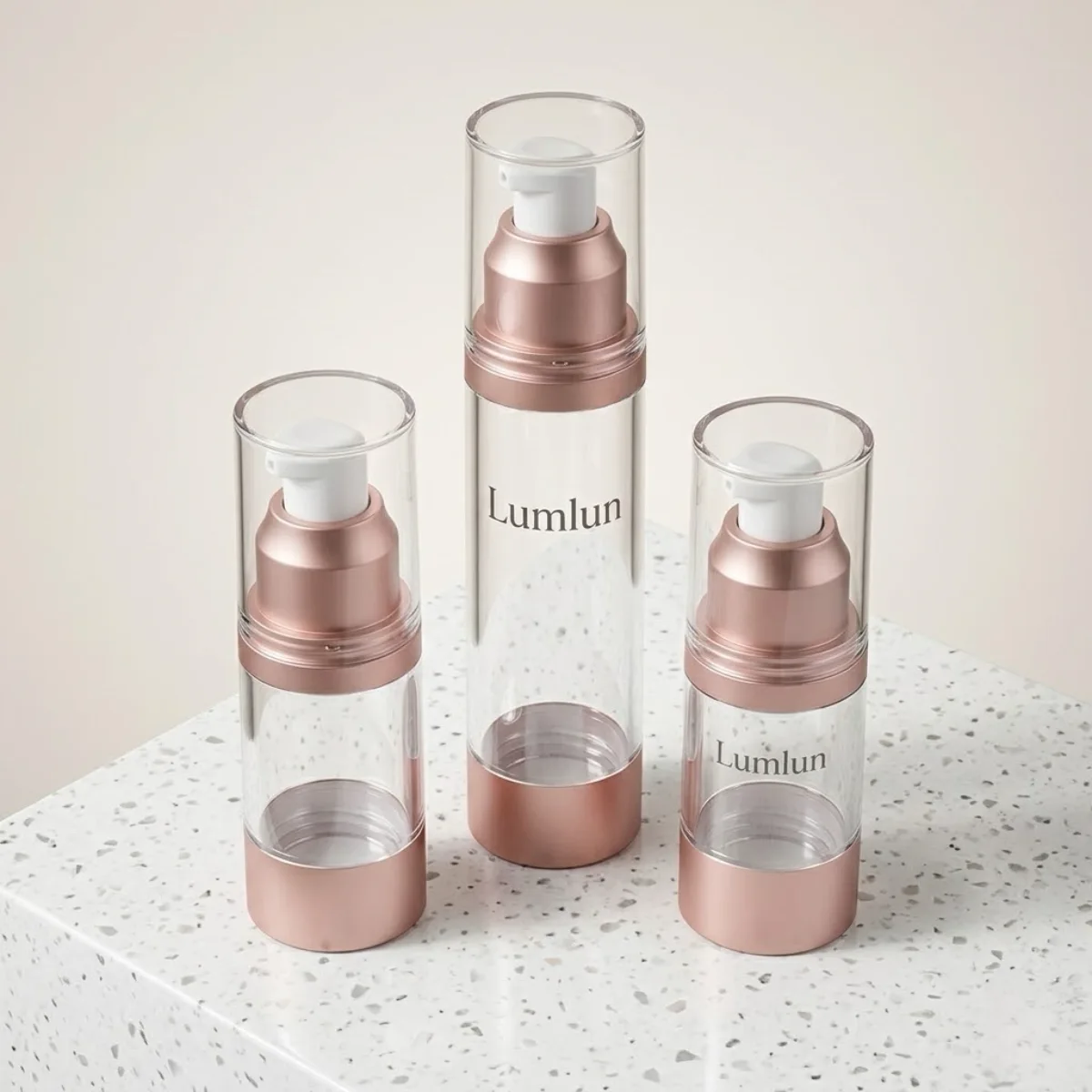 High transparency AS airless bottle for premium skincare serums and eye creams